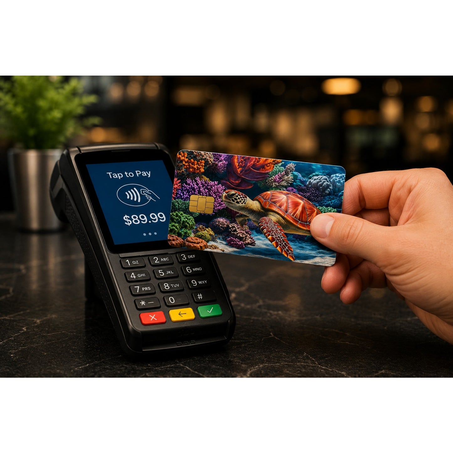 Sea Turtle Swimming Debit Card Credit Card Skin Sticker Decal