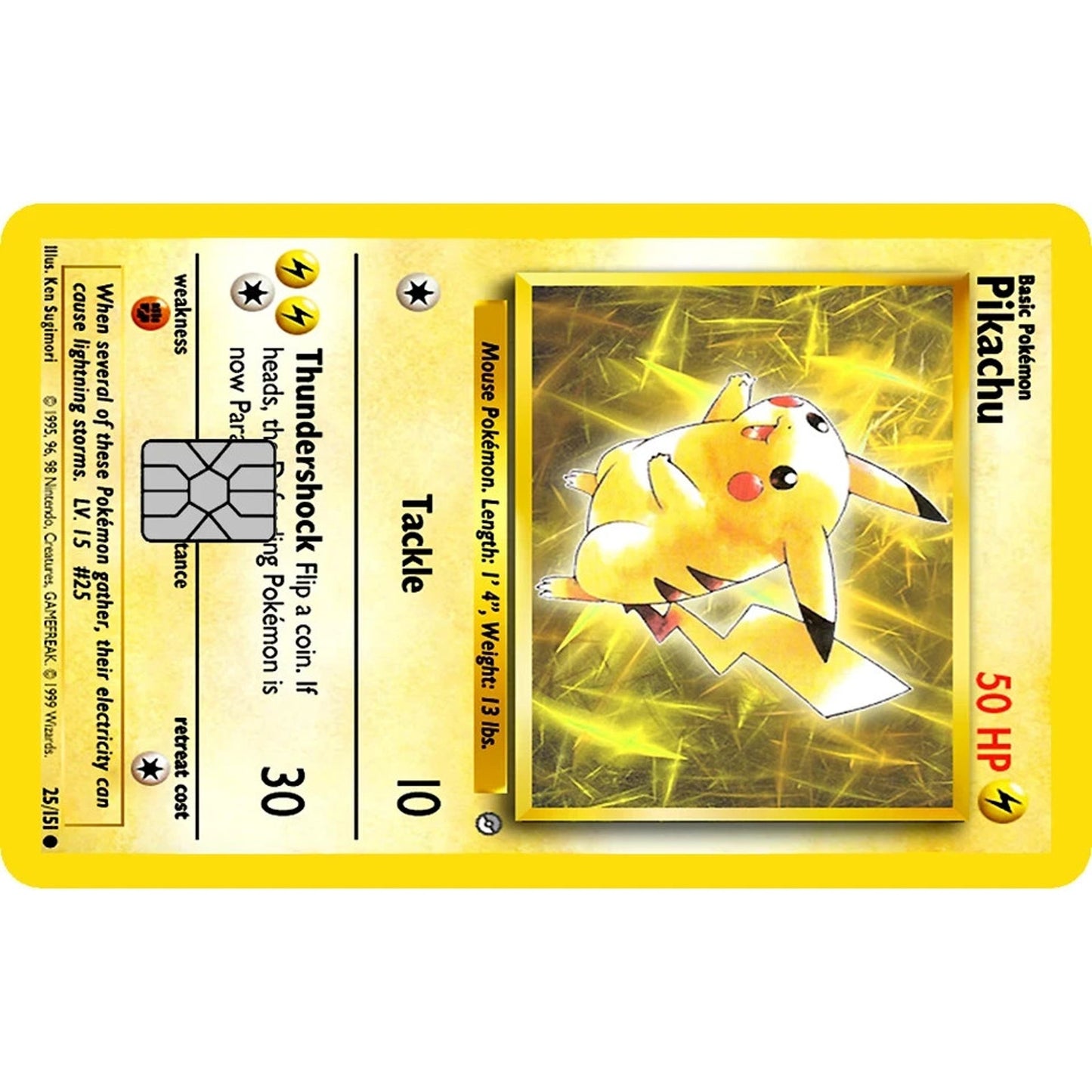 Pikachu Pokémonster Card Collection Credit Card Skin Wrap Decal Pre-Cut Sticker