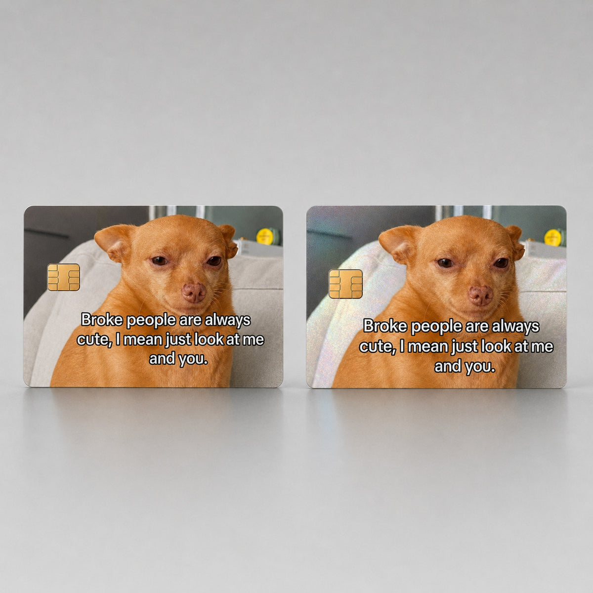 Funny Low-Funds Face-Off Money Meme Debit Card Credit Card Skin