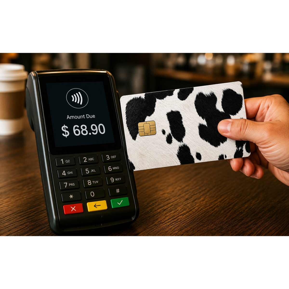 Realistic Cow Hide Credit Card Skin Debit Card Vinyl Sticker Farm Animal Wrap