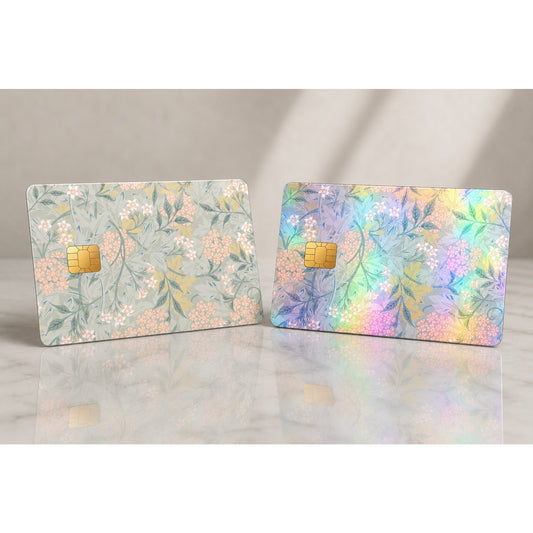 Vintage Floral Credit Card Skin Pastel Flower Debit Card Sticker