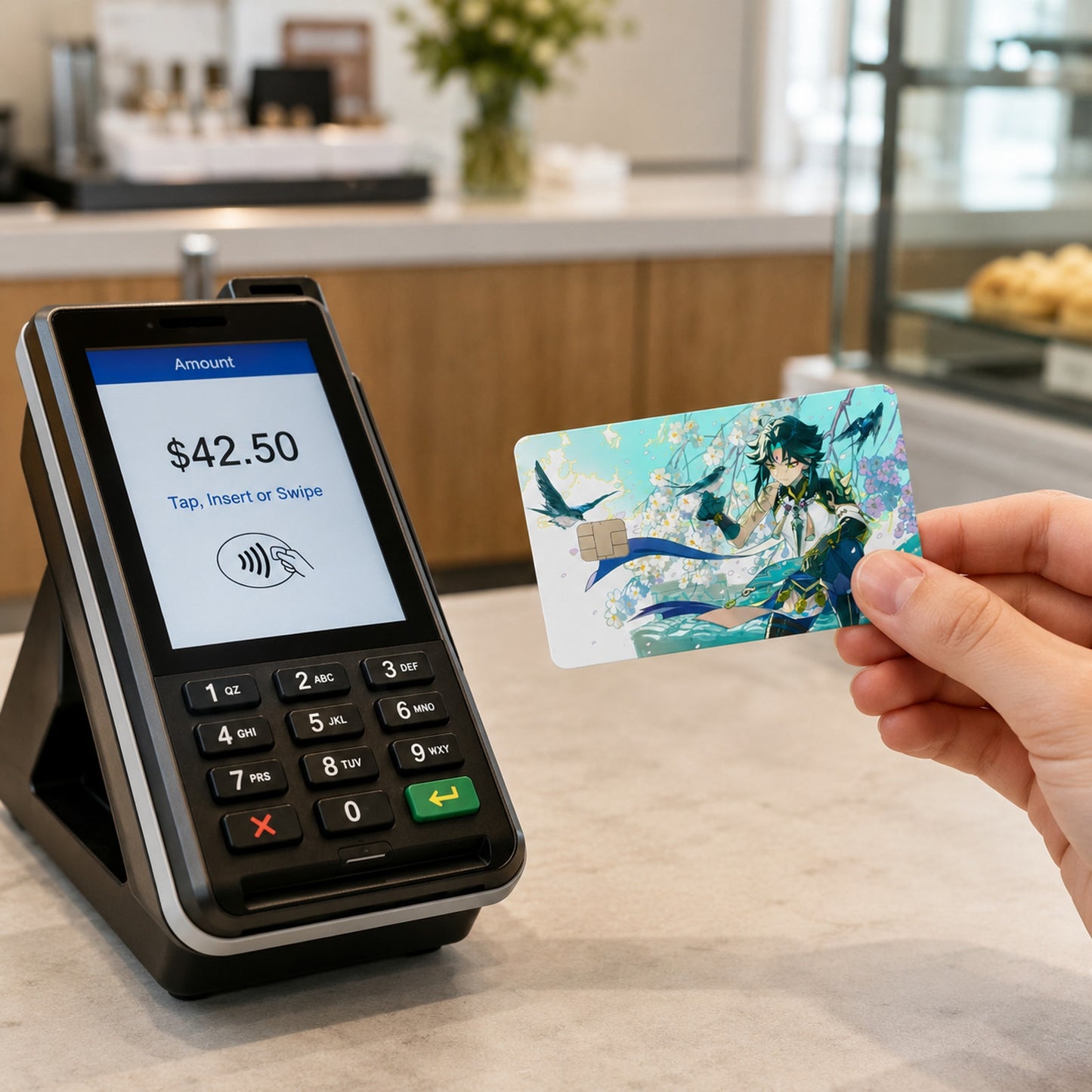 Xiao Spring Wind and Songbirds Genshin Debit Card Credit Card Skin