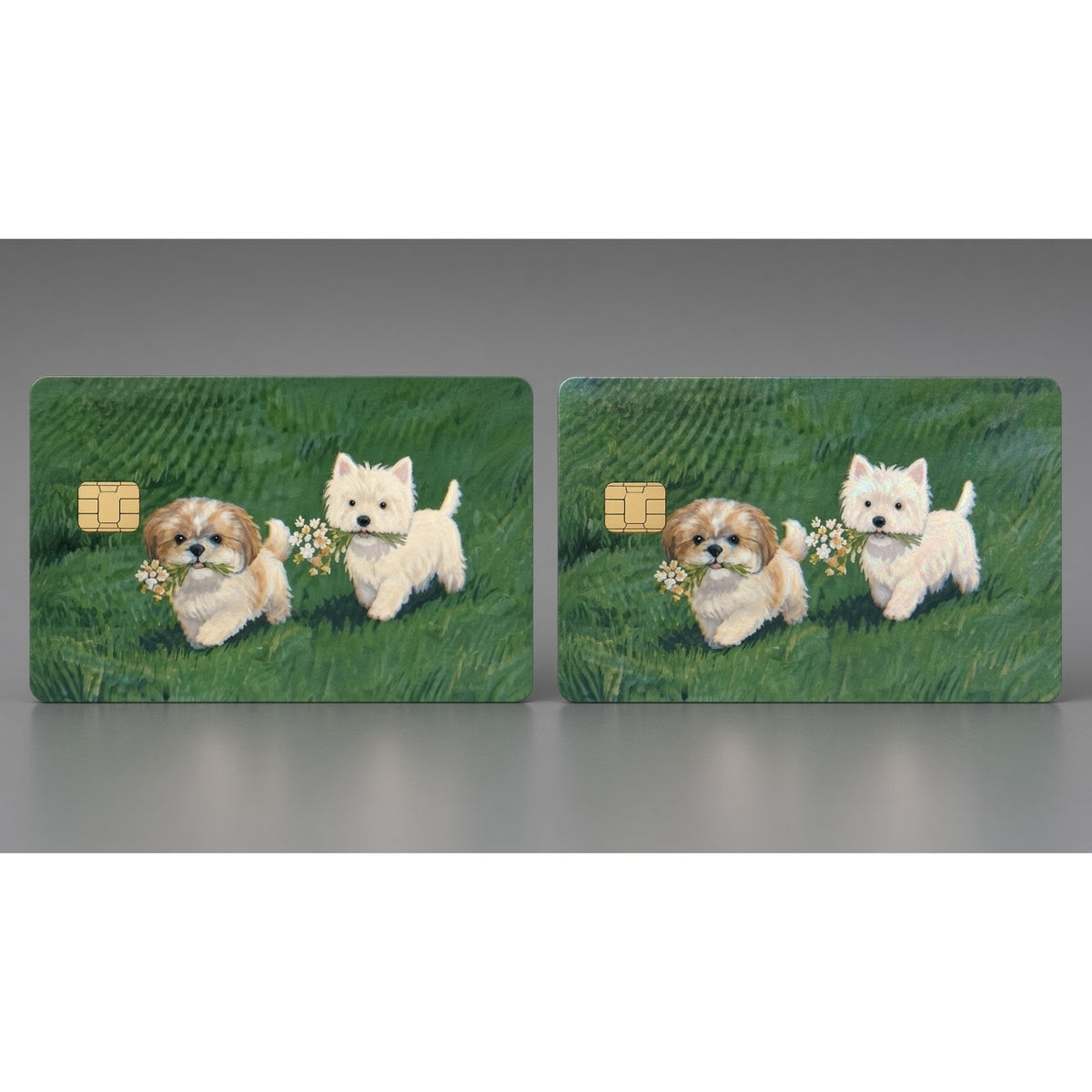 Dogs Flower Delivery Field Puppy Debit Card Credit Card Skin Vinyl Sticker