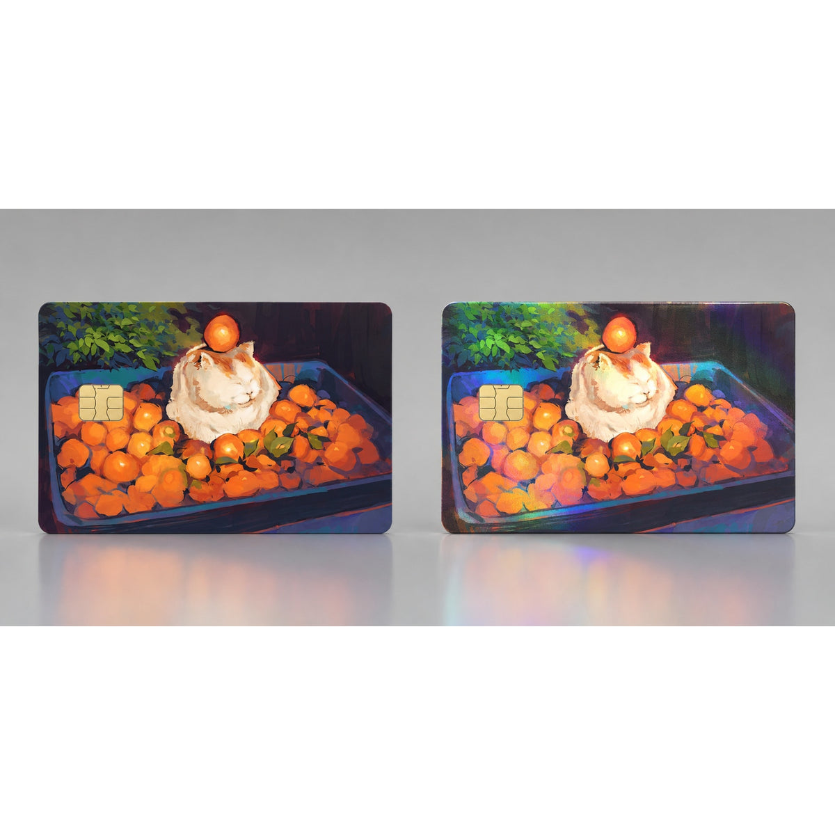 The Citrus Slumber Cozy Cat Debit Card Credit Card Skin