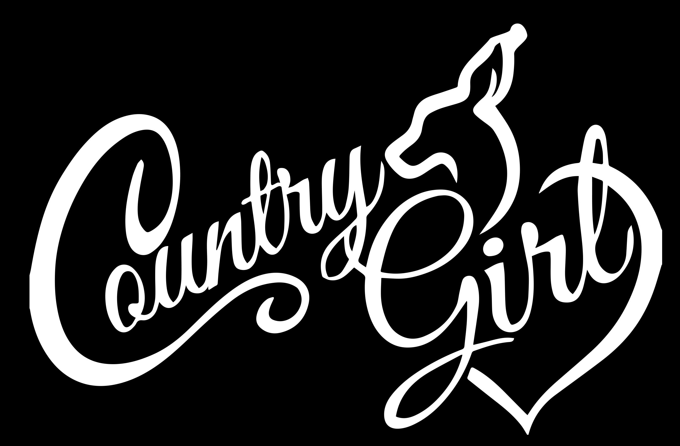 Country Girls Lettering Country Girl White Print Over Black Vinyl Decal for Every Surface ...