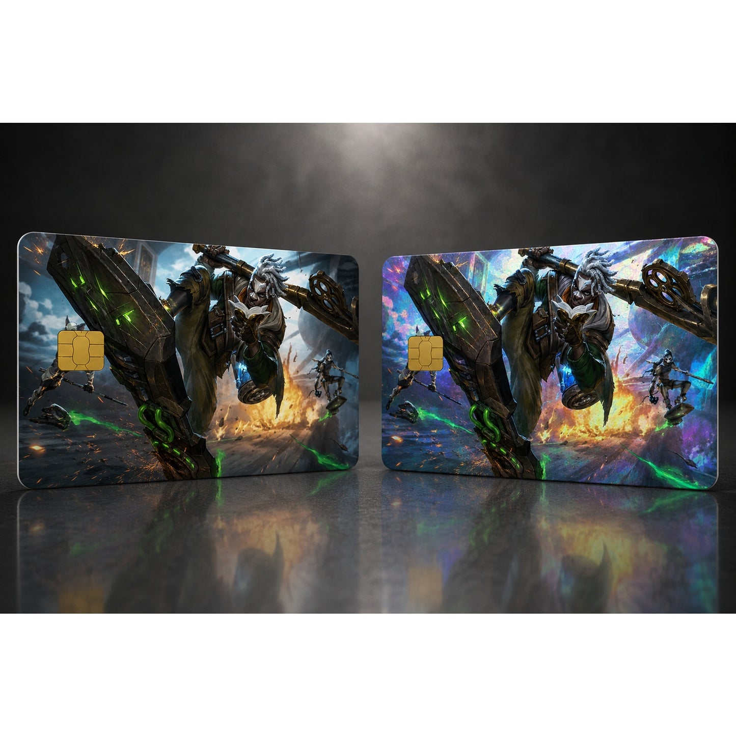 Charging in Battle Arcane Ekko League of Legends Debit Card Credit Card Skin