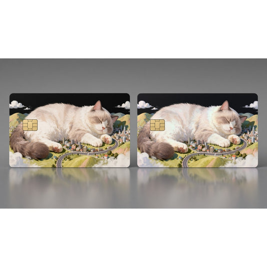 Giant Sleeping Cat Credit Card Skin | Cute City Kitty