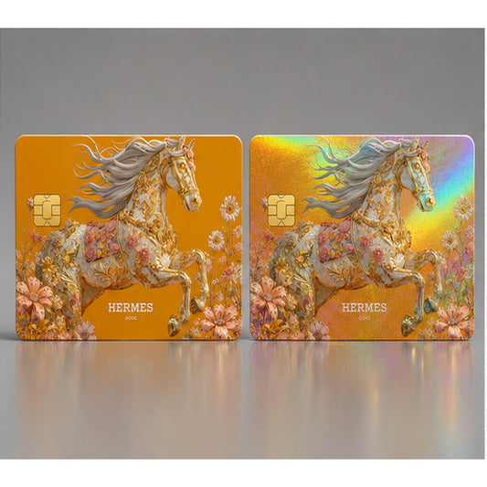 Hermès Gilded Floral Horse Luxury Credit Card Skin