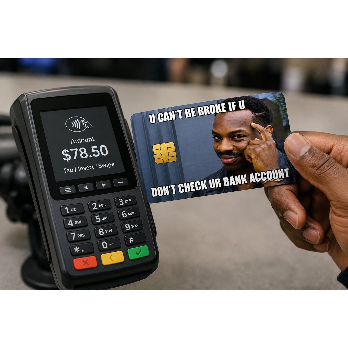 U Can't Be Broke Meme Credit Card Skin Funny Debit Vinyl Sticker