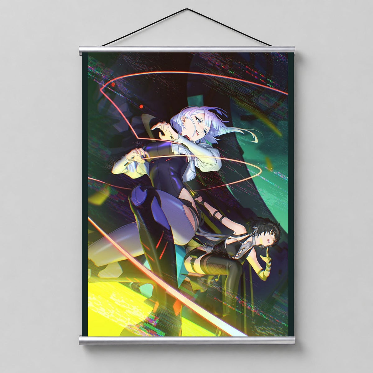 Lucy's Monowire Dance & FemRover CyberPunk Wall Scroll Room Home Decor