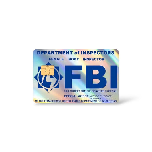 Funny Female Body Inspector FBI Novelty Credit Card Skin