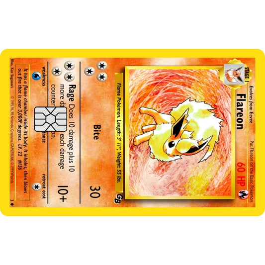 Flareon Pokémonster Card Collection Credit Card Skin Wrap Decal Pre-Cut Sticker