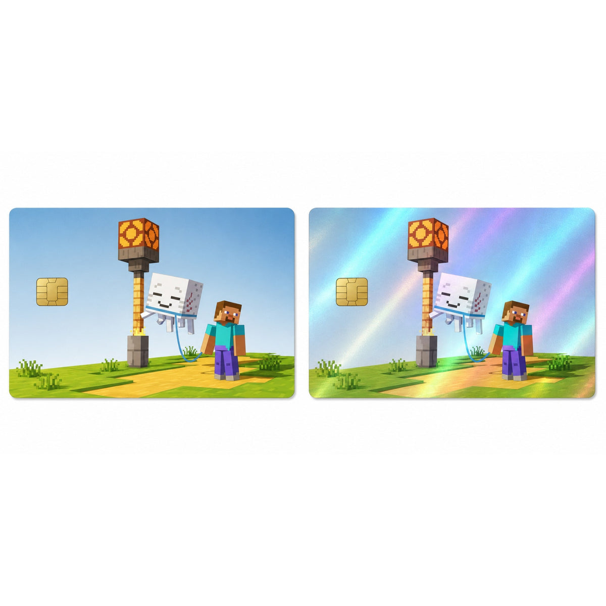 Steve's Pet Ghast on a Lead Mine Craft Debit Card Credit Card Skin
