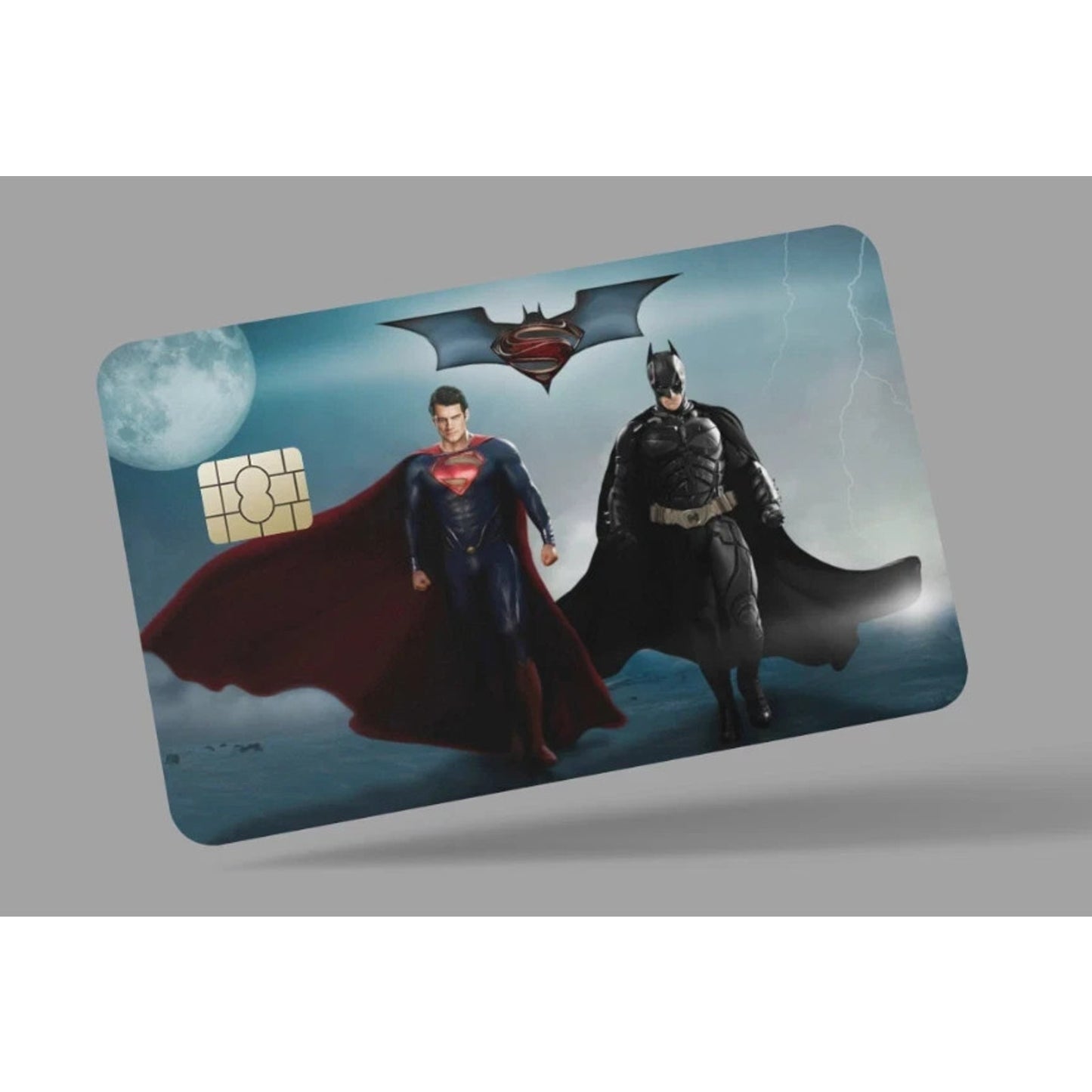 Batman N Superman credit card skin & DEBIT CARD,TROLLEY & GYM