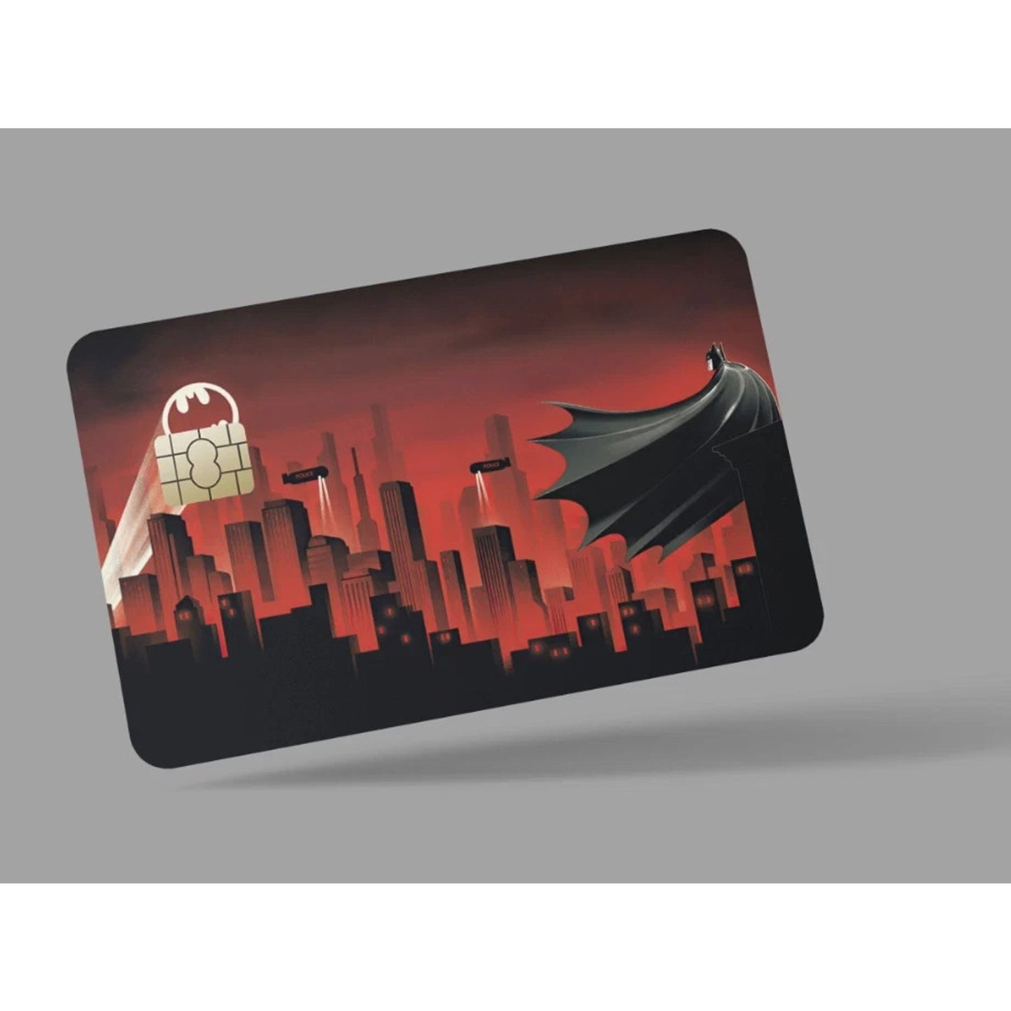 Caped Crusader Bat Signal Red Night credit card skin & DEBIT CARD,TROLLEY & GYM