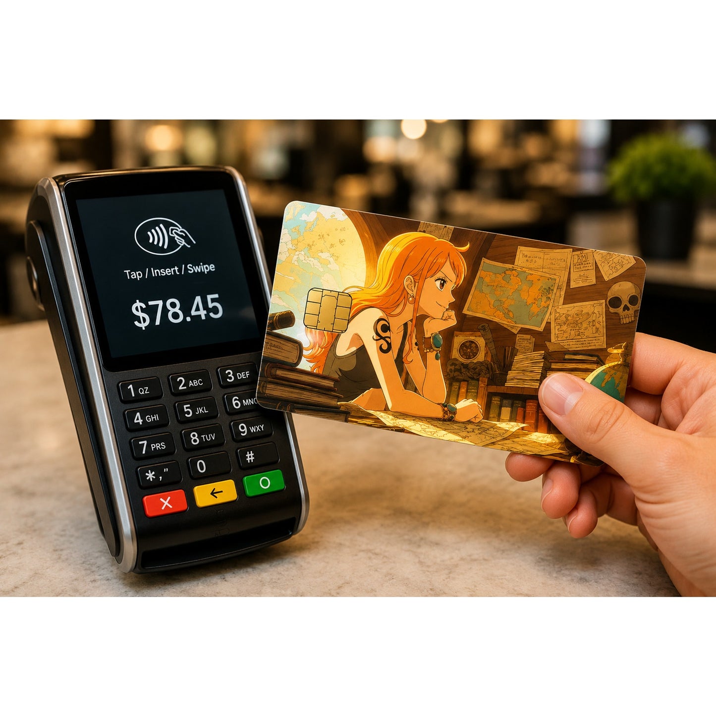 One Piece Nami Study Debit Card Credit Card Skin Vinyl Sticker