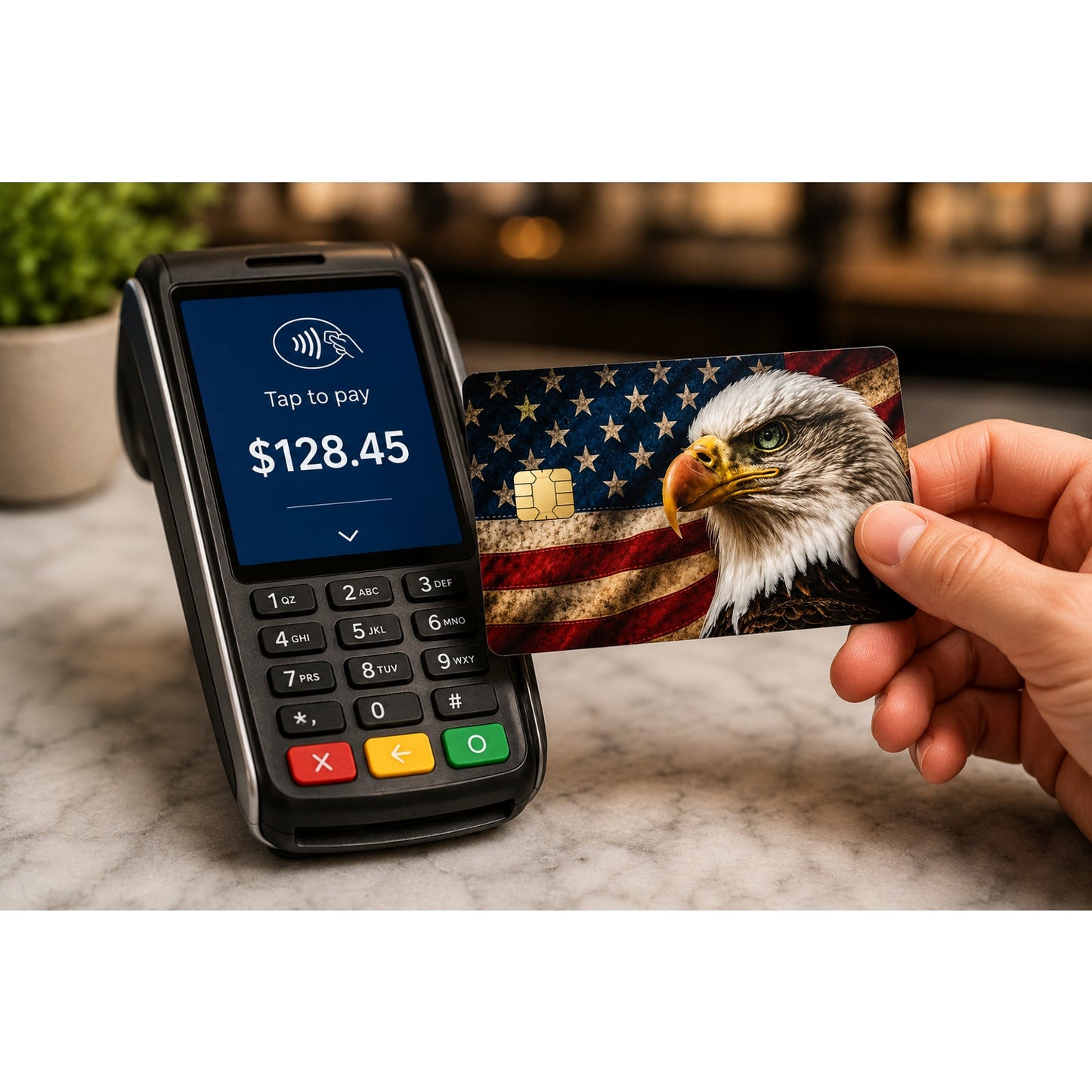 USA Eagle Flag Patriotic Debit Card Credit Card Skin Vinyl Sticker