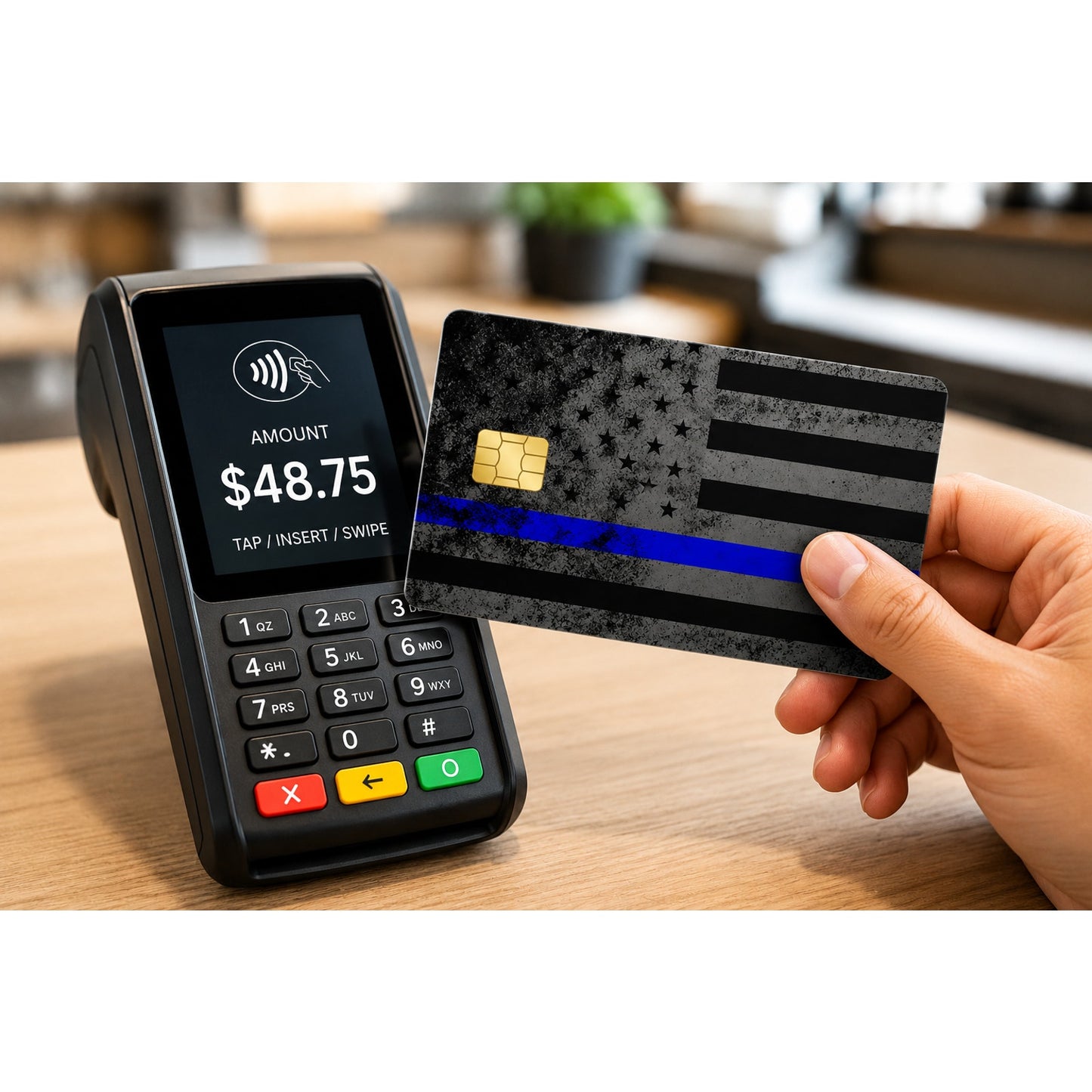 Thin Blue Line American Flag Credit Card Skin Debit Card Vinyl Wrap