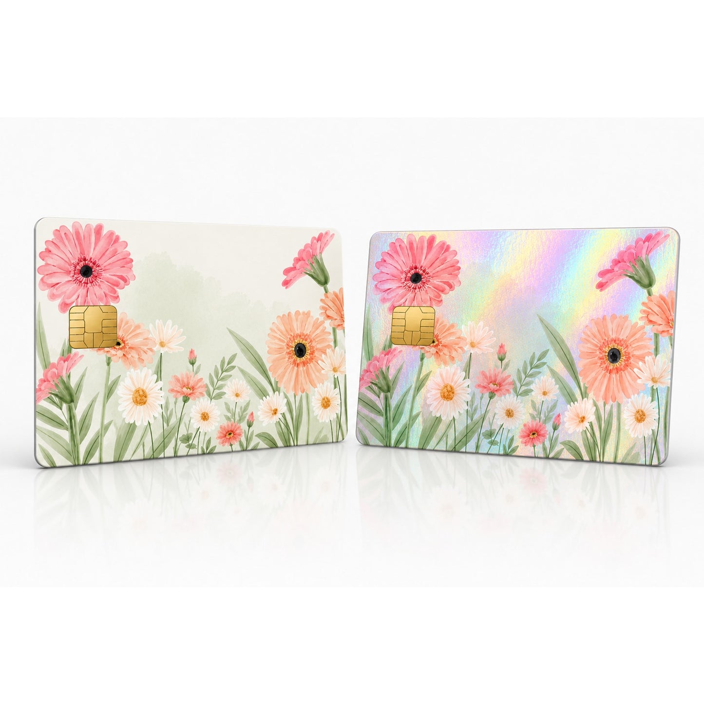 Pastel Daisy Floral Credit Card Skin Botanical Vinyl Card Wrap