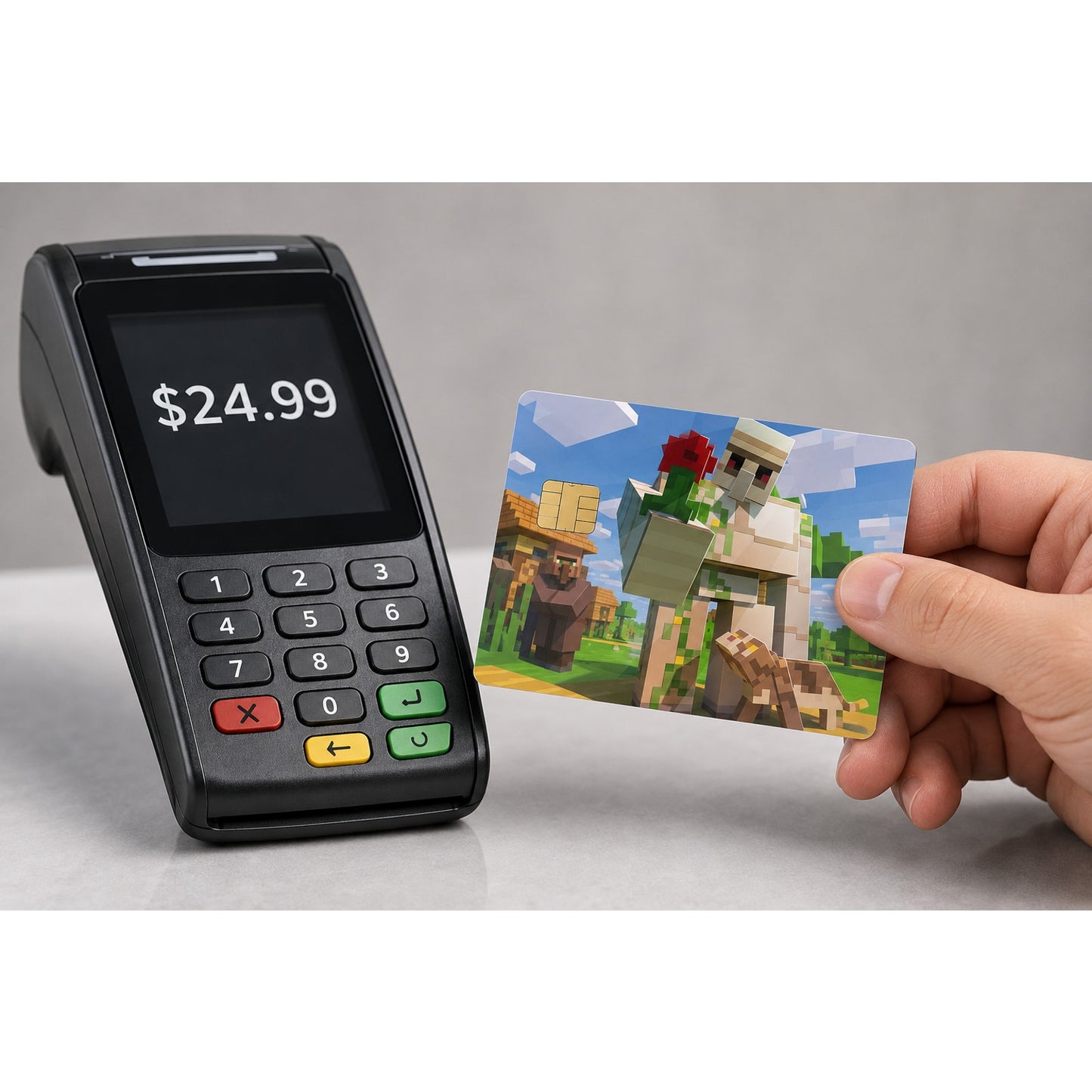 Iron Golem's Offering with Poppy Mine Craft Debit Card Credit Card Skin