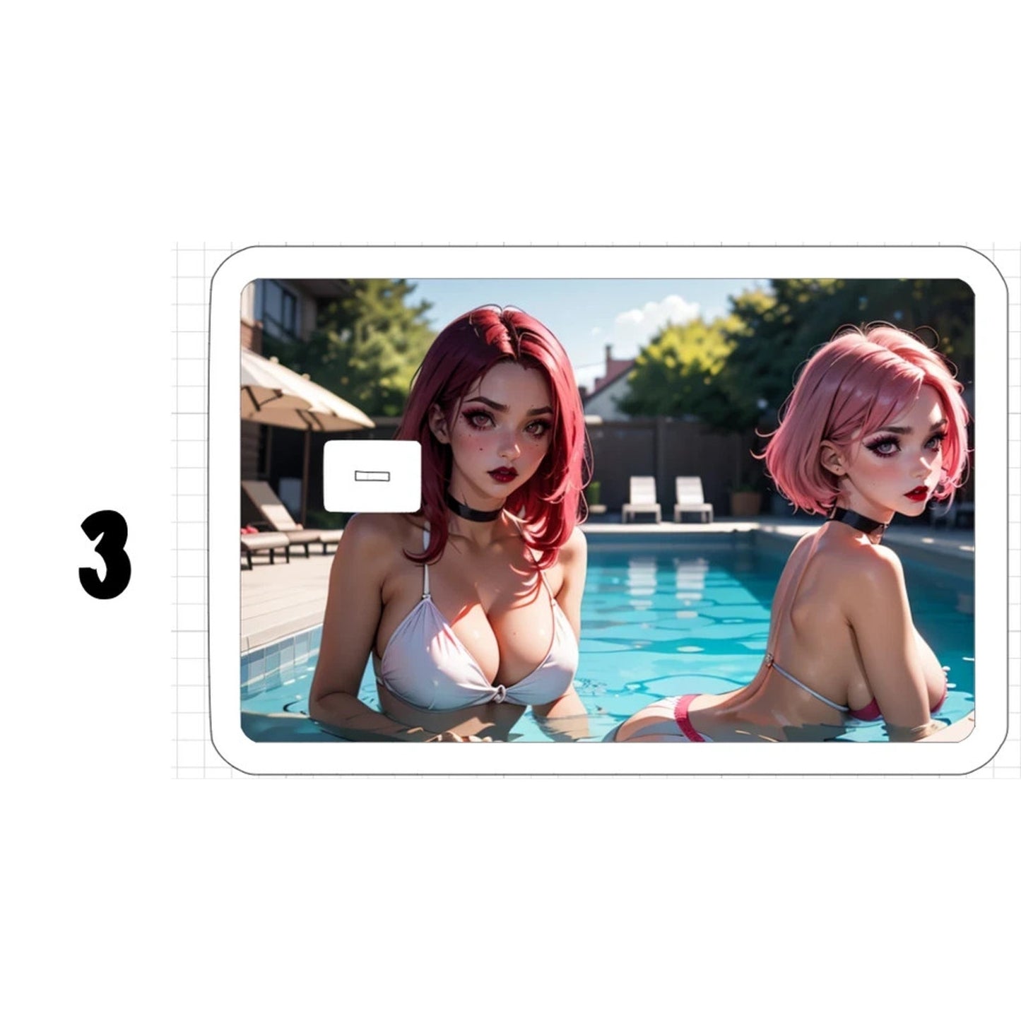 Anime NSFW Manga Ecchi Ahegao Credit Card Debit Card Skin Sticker Pool Girls