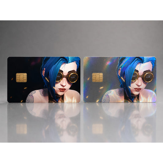 Jinx Wearing Welding Goggles League of Legends Debit Card Credit Card Skin