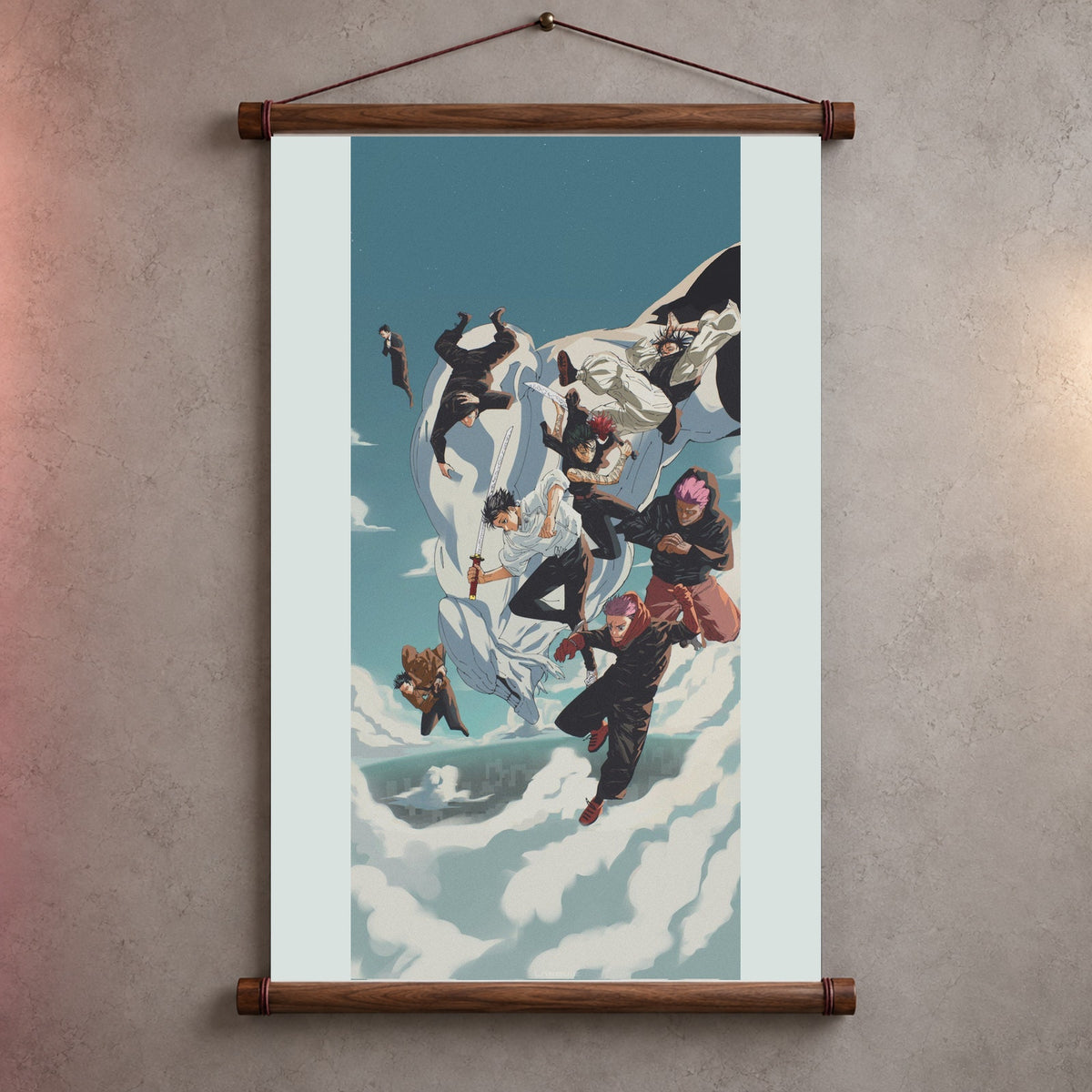 Yuji Maki & Hakari Falling Vanguard's Jujutsu Kaisen Wall Scroll Room Home Decor