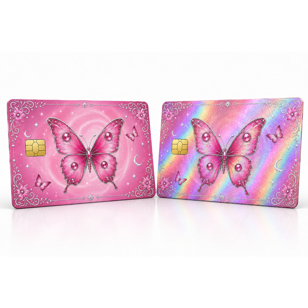 Pink Butterfly Credit Card Skin Vinyl Sticker Debit Card Wrap Kawaii