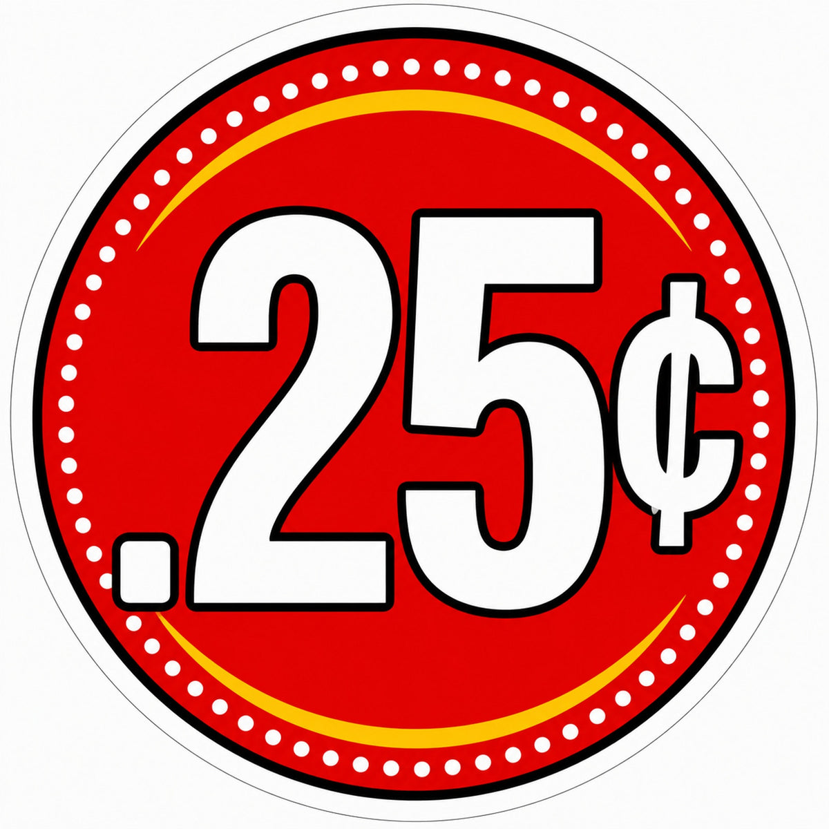 10-Pack 2-Inch Round Vending Machine Price Stickers
