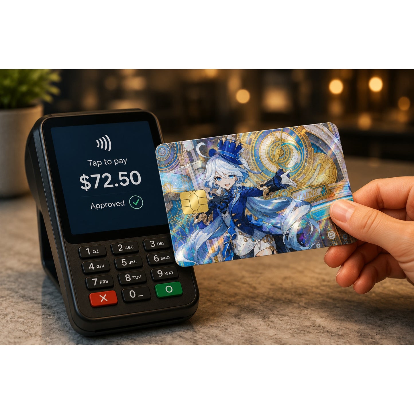 Welcoming You to Fontaine Genshin Impact Furina Debit Card Credit Card Skin