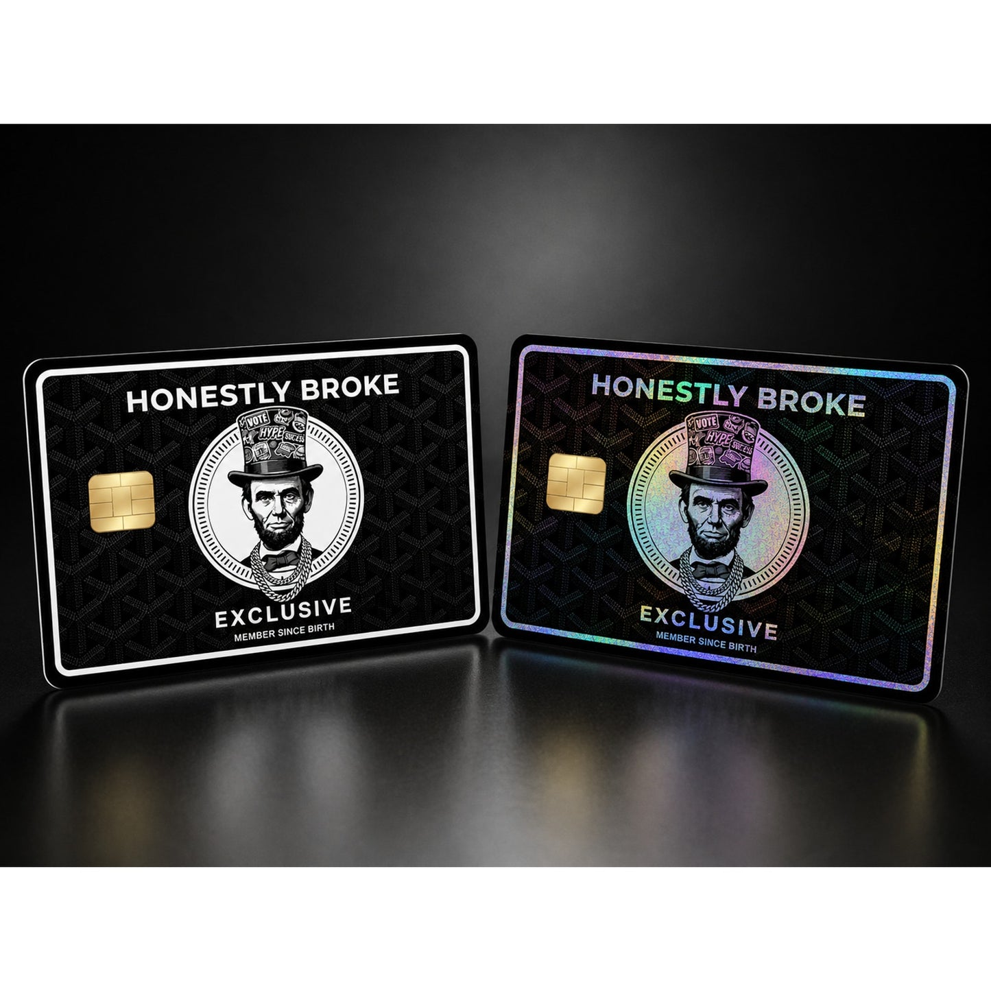Black & Silver Black Silver Honestly Broke Lincoln Credit Card Skin Debit Card