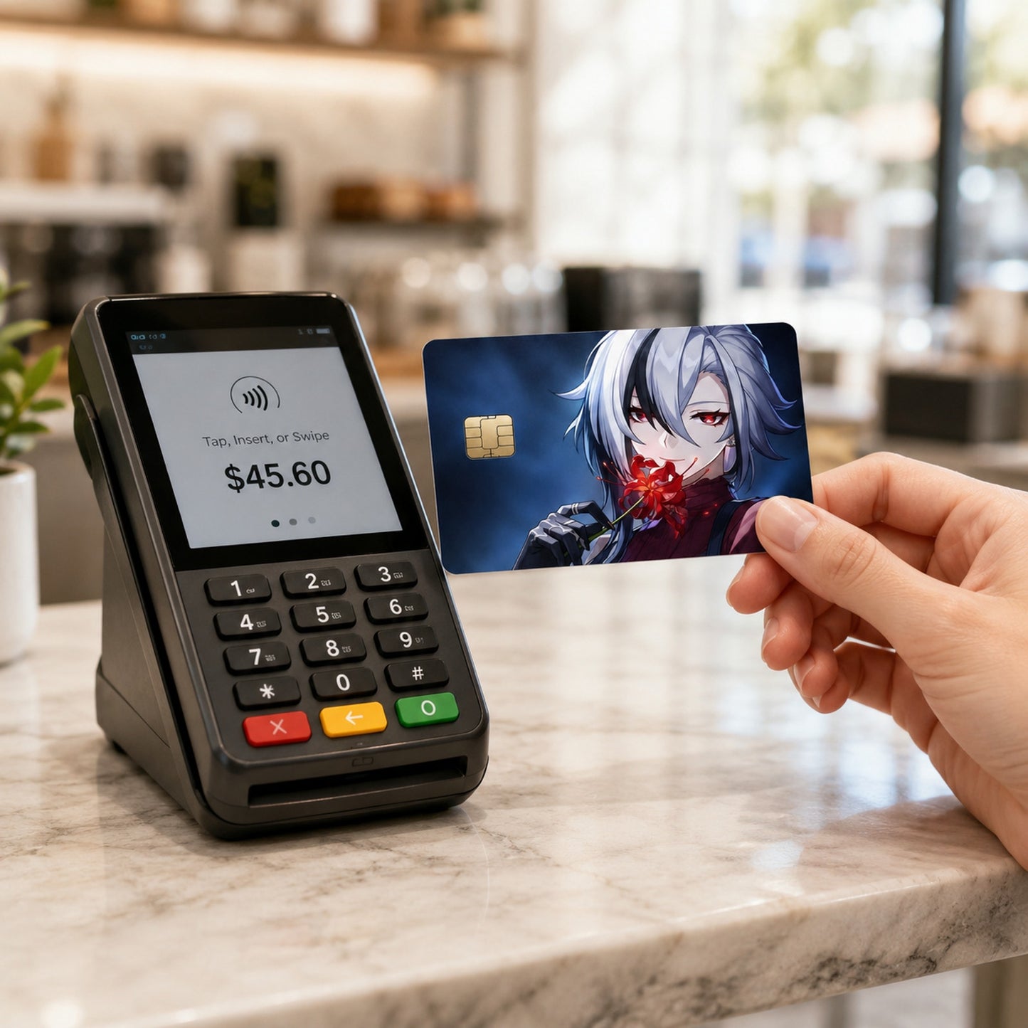 Arlecchino The Knave's Crimson Blossom Genshin Debit Card Credit Card Skin