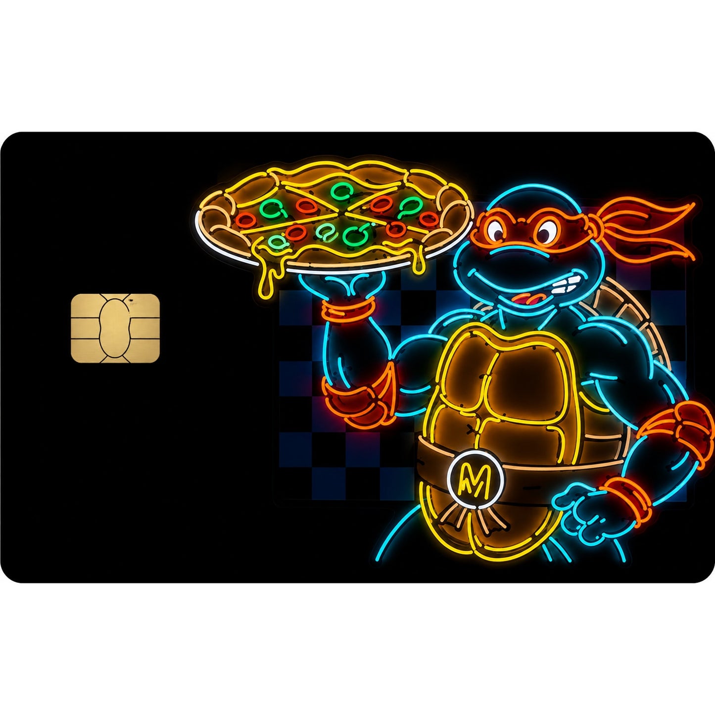 Teenage Mutant Ninja Turtles Neon Credit Debit Card Skin Sticker Michaelangelo