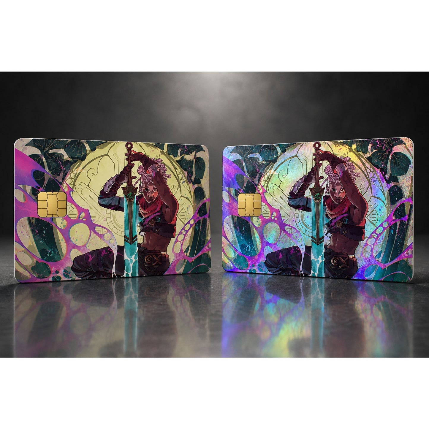 Glowing Mystic Sword Arcane Ekko League of Legends Debit Card Credit Card Skin