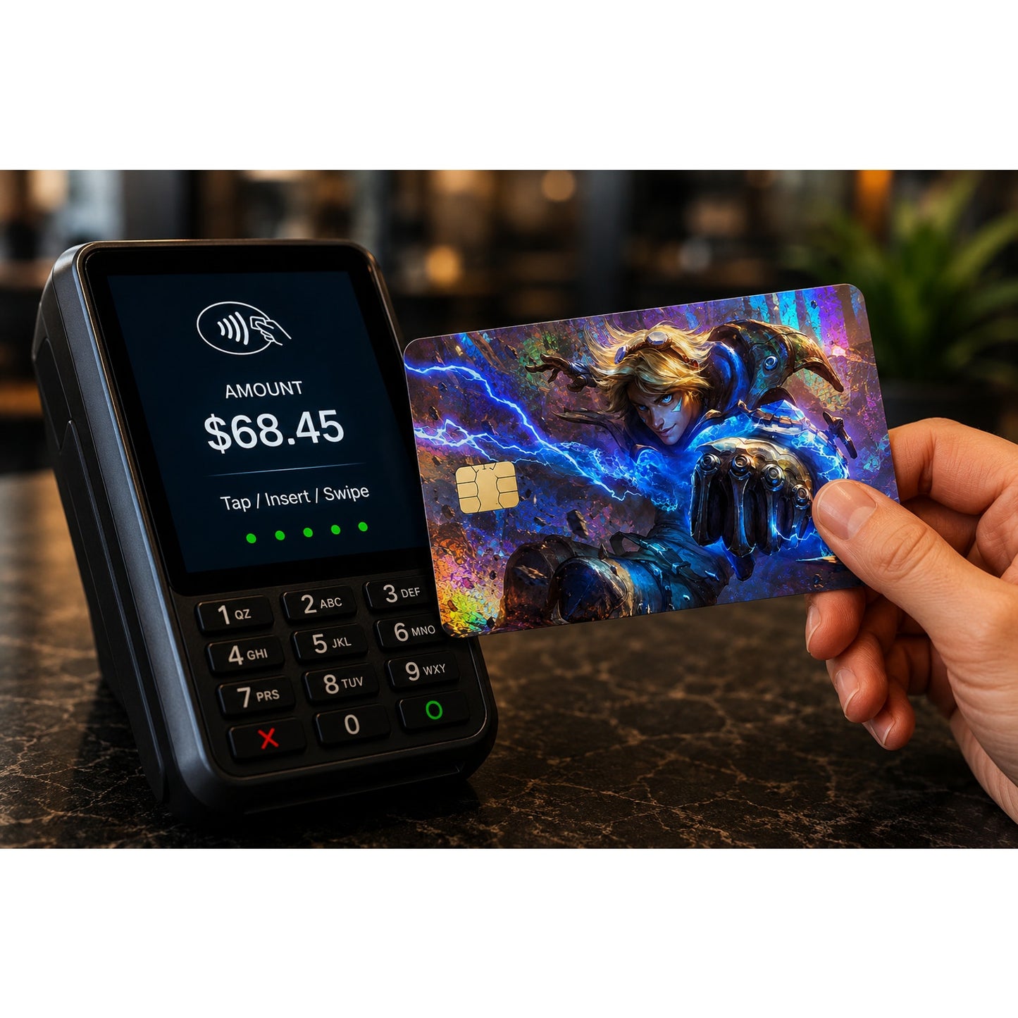 Ezreal Charging His Magic League of Legends Debit Card Credit Card Skin