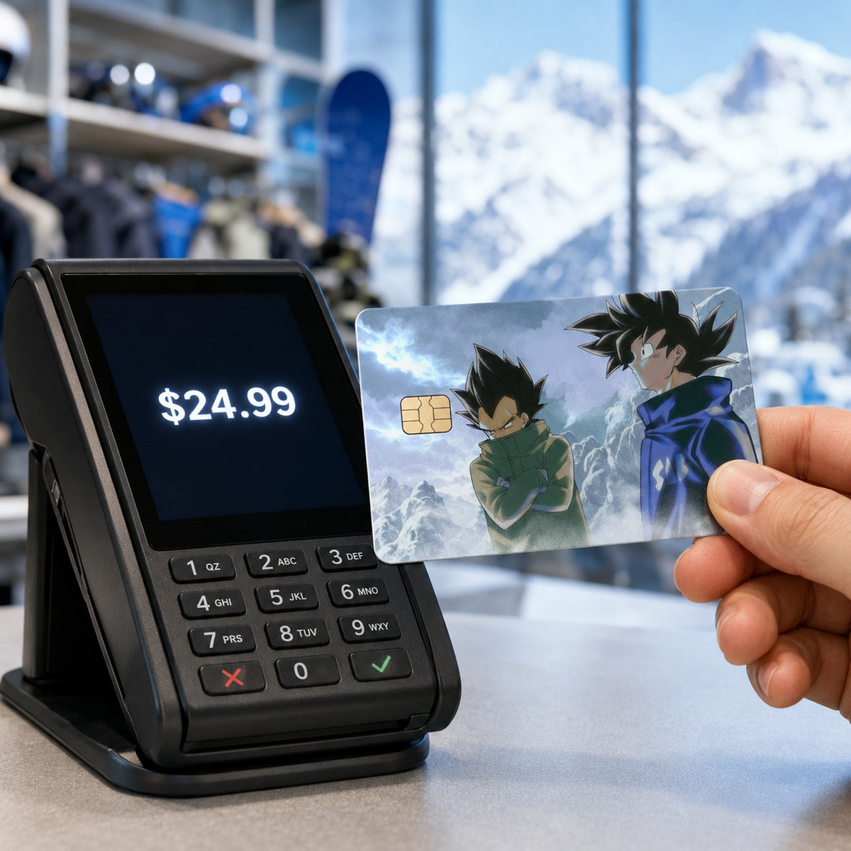 Goku & Vegeta Chilling in Ice Biome Dragonball Z Debit Card Credit Card Skin