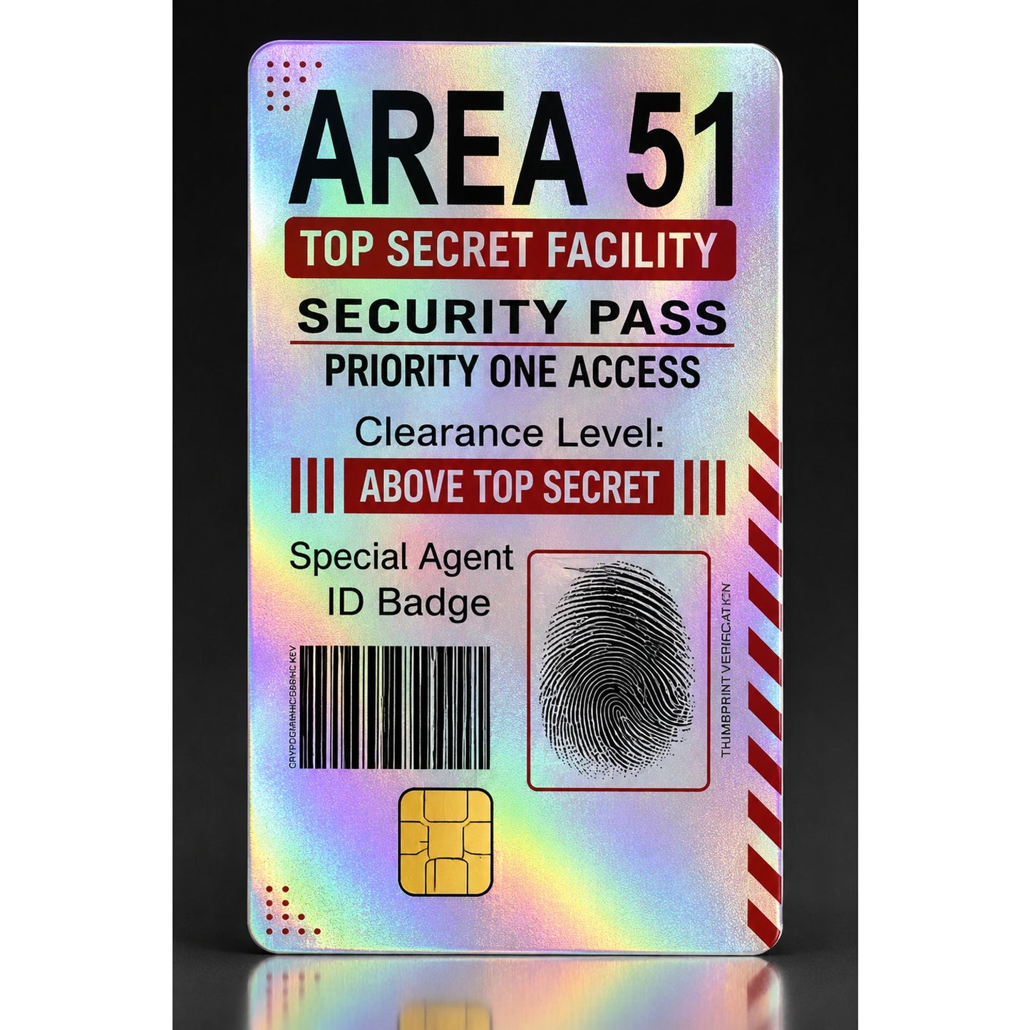 AREA 51 ALIEN UFO SECURITY TOP SECRET AGENT ID Credit Debit Card Skin Sticker