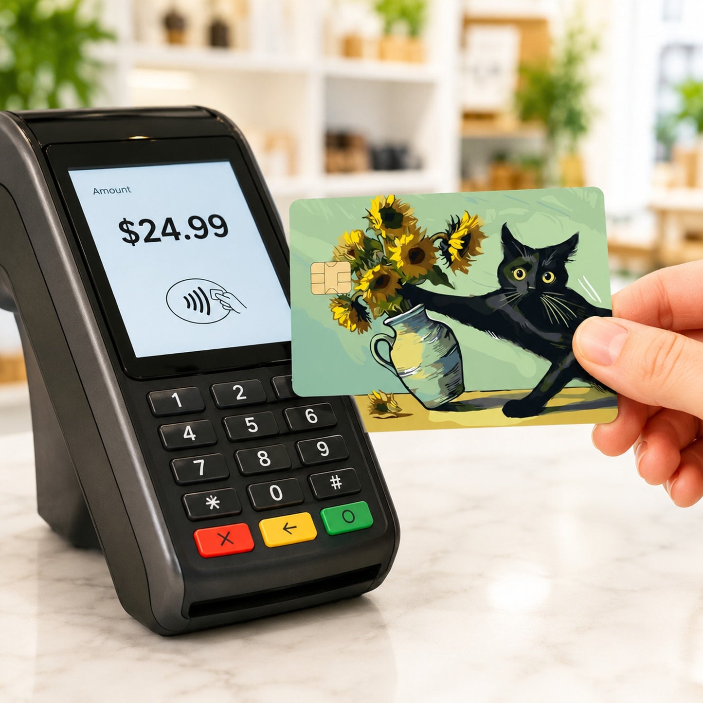 Sunflower Swat Black Cat Debit Card Credit Card Skin