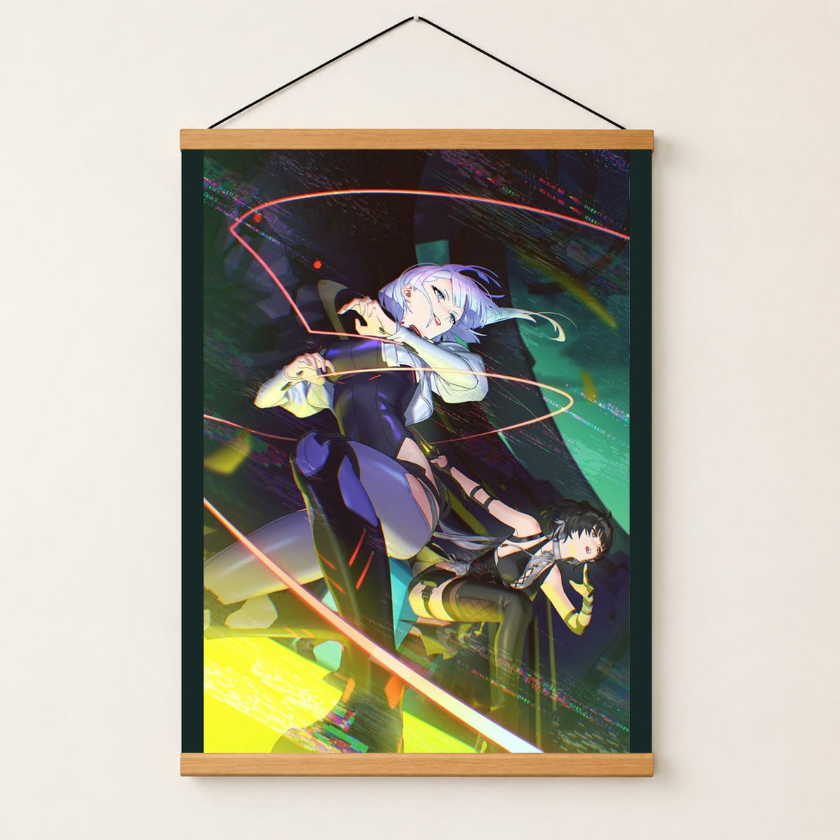 Lucy's Monowire Dance & FemRover CyberPunk Wall Scroll Room Home Decor