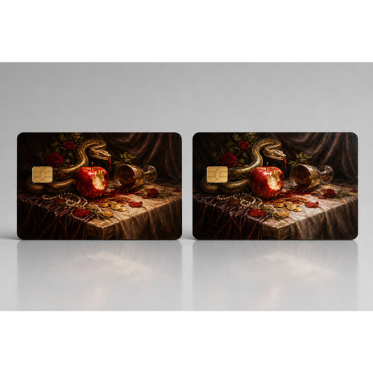 Golden Serpent and Bitten Apple Luxury Design Debit Card Credit Card Skin