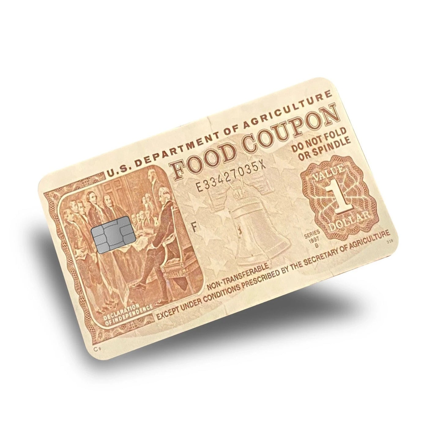 Food Coup on Credit Card Skin Vintage Money Debit Vinyl Sticker