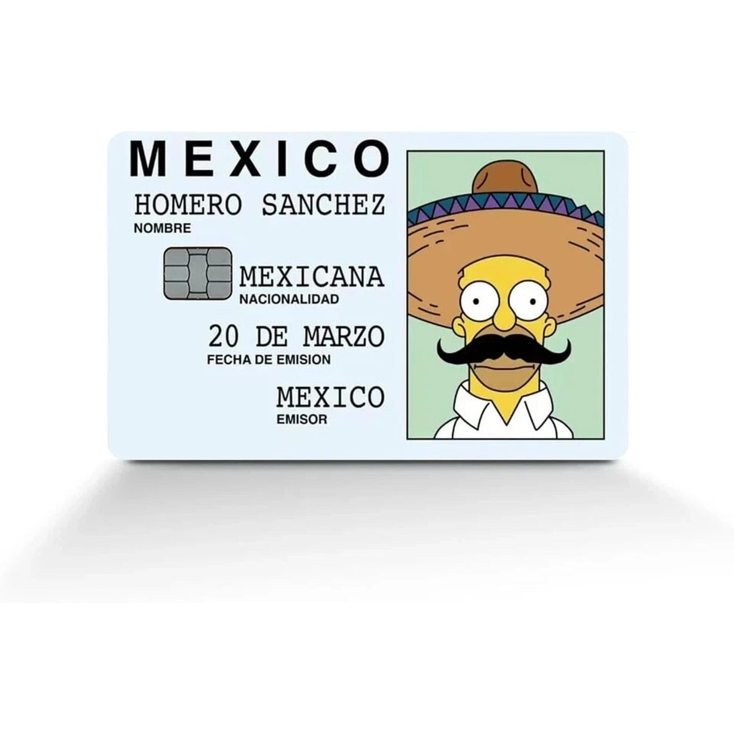 Mexican Homer Sanchez Credit Card Skin Stickers Card Credit Card Skin Card Cover