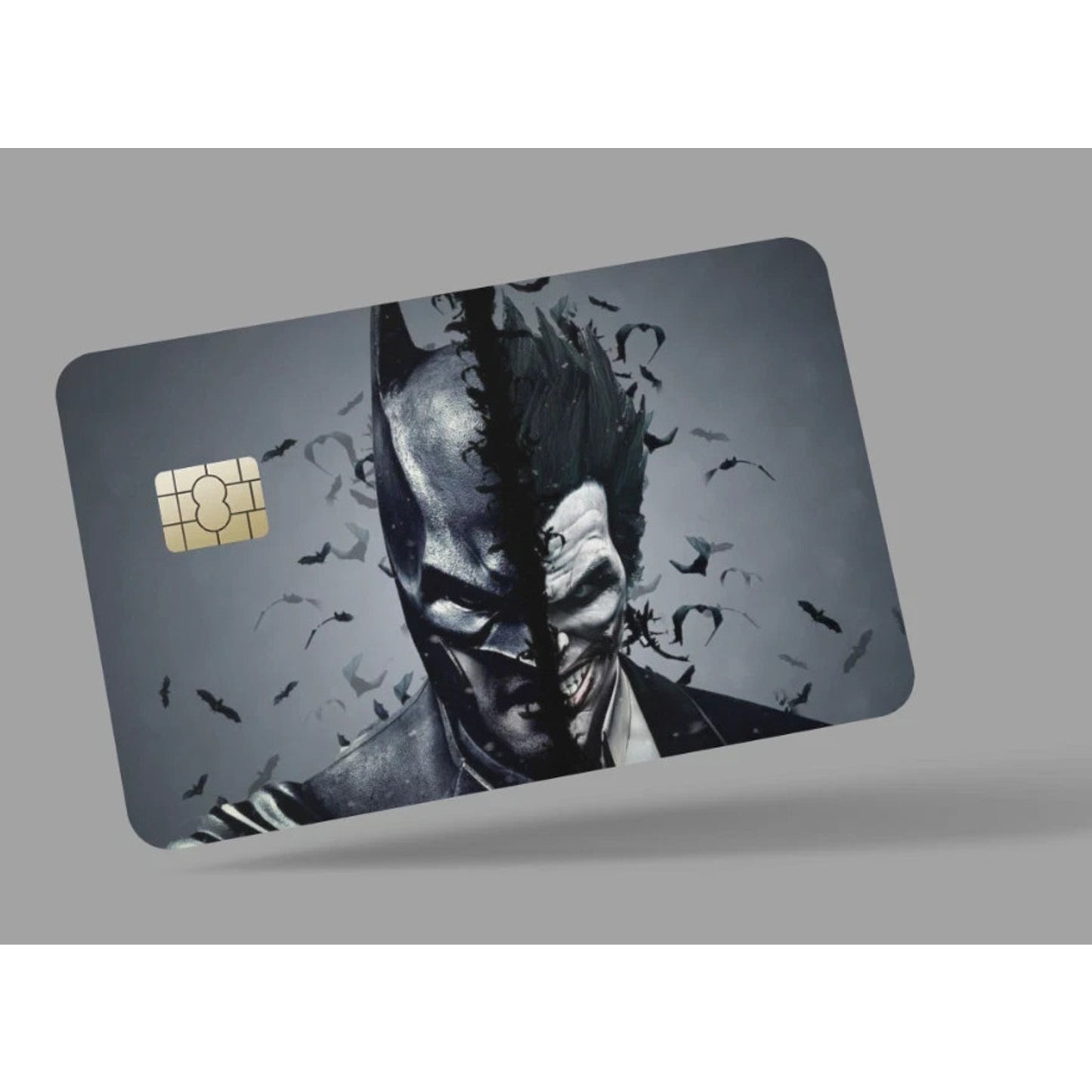Batman and Joker BW credit card skin & DEBIT CARD,TROLLEY & GYM