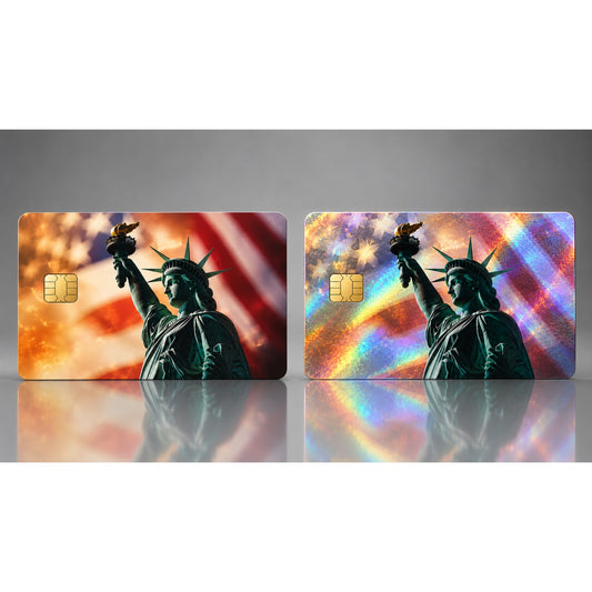 Statue of Liberty American Flag Patriotic Credit Card Skin