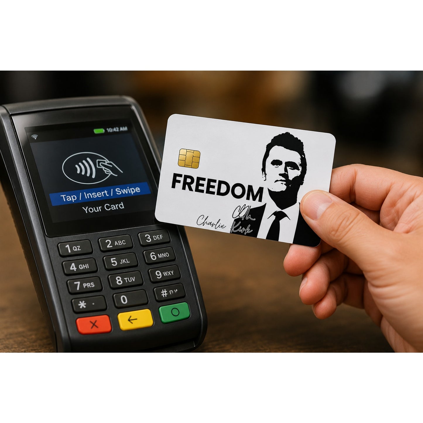 Charlie Kirk "Freedom" Credit Card Vinyl Skin – Premium Quality Die-cut Decal