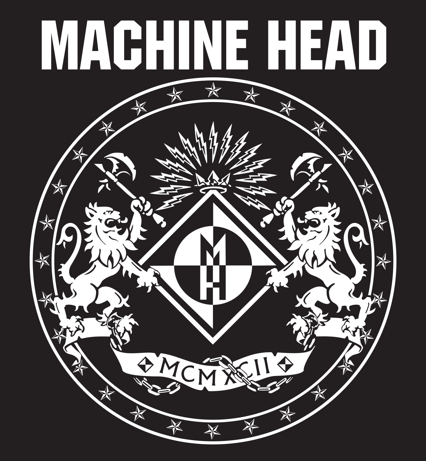 Copy of Machine Head logo White on Color Background Vinyl Decal for Car Truck Window Laptop