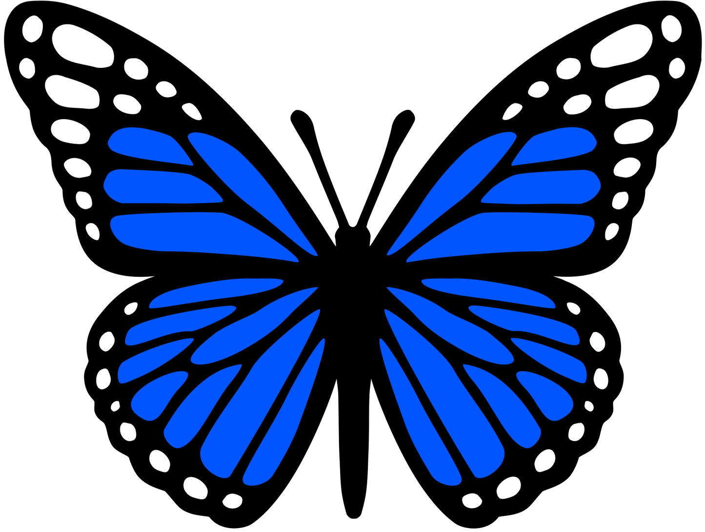 Blue Monarch Butterfly Vinyl Decal Sticker - DECALS OF AMERICA