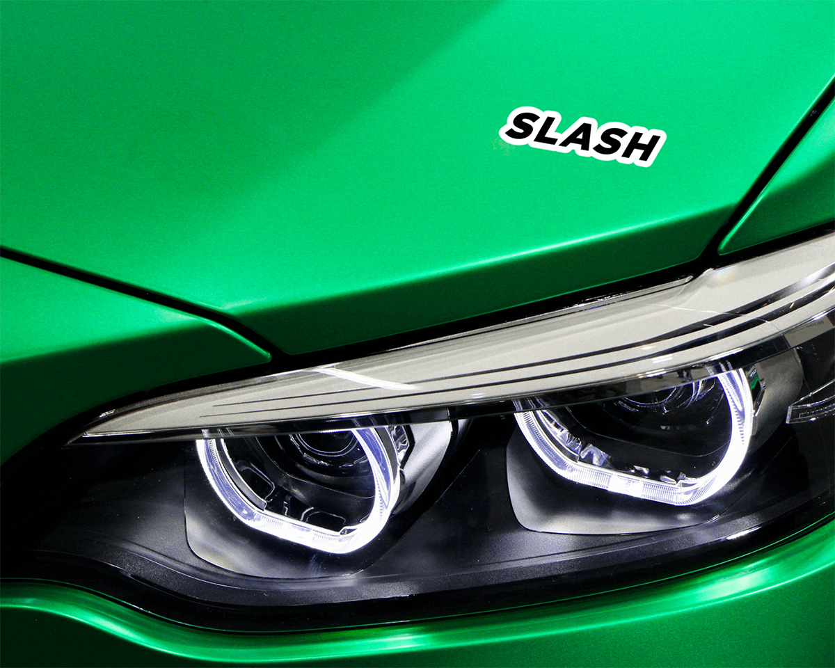 Backslash Auto Slash logo Vinyl Decal for Car Truck Window Laptop | DECALS OF AMERICA