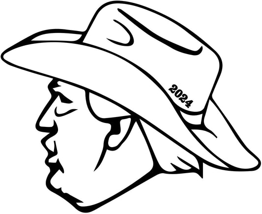 Trump Cowboy Hat 2024 Vinyl Decal Sticker