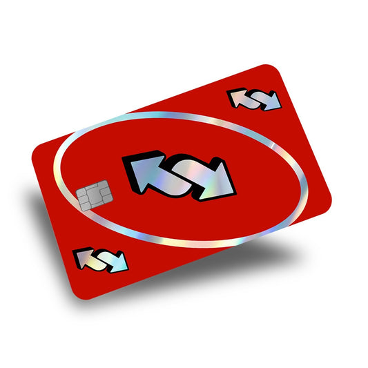 UNO Reverse Card Holographic Credit Card Skin/Credit Card Sticker Decal RED